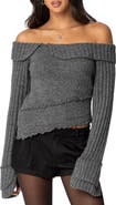 EDIKTED Mikkie Asymmetric Foldover Sweater