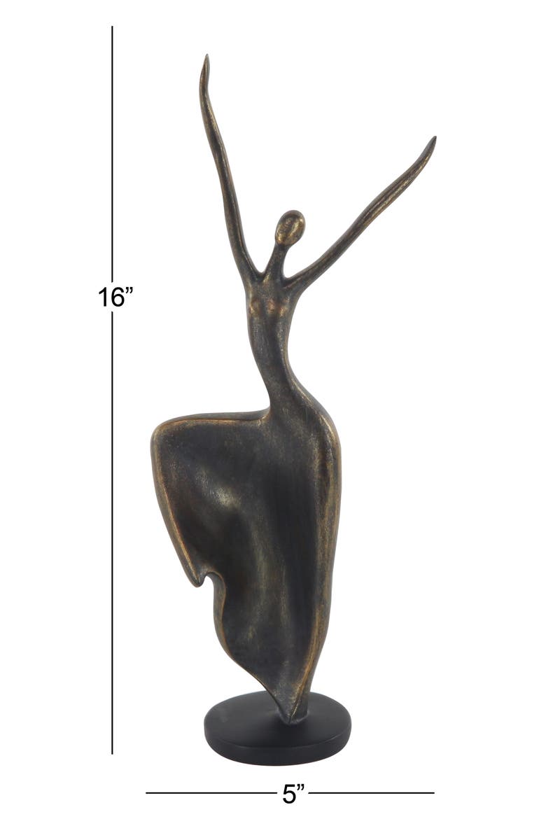 Brasstone Polystone Traditional Dancer Sculpture, Alternate, color, BRASS