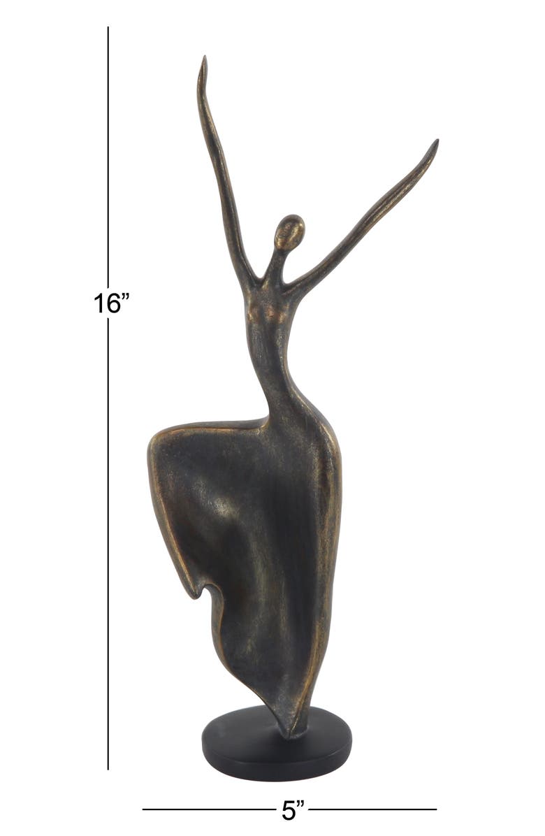 WILLOW ROW Brasstone Polystone Traditional Dancer Sculpture, Alternate, color, 