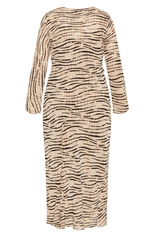 City Chic Anthea Animal Long Sleeve Maxi Dress In Animal Print