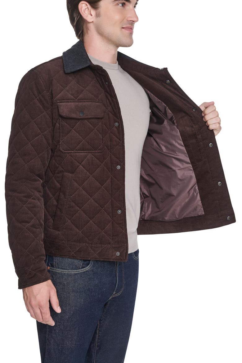 Quilted Shirt Jacket, Alternate, color, CHOCOLATE