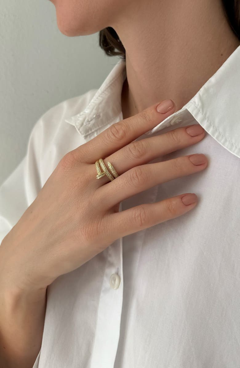 Adornia Cubic Zirconia Double Wrap Ring, Alternate, color, 