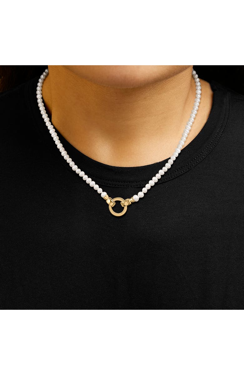 Haus of Brilliance 18K Yellow Gold Vermeil Pearl Strand Infinity Necklace, Alternate, color, Yellow Gold Over Silver