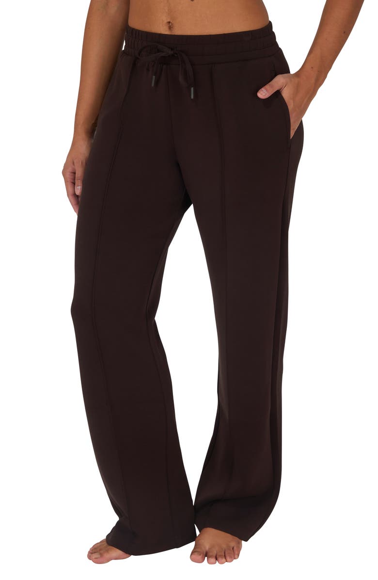 YOGALICIOUS SoftLite Timeless Pintuck Sandwash Pants, Alternate, color, Chocolate Mousse