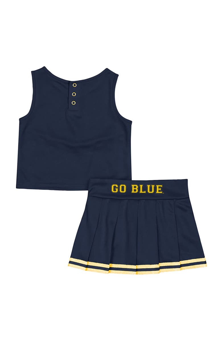 COLOSSEUM Girls Toddler Colosseum Navy Michigan Wolverines Time For Recess Cheer Top & Skirt Set, Alternate, color, Navy