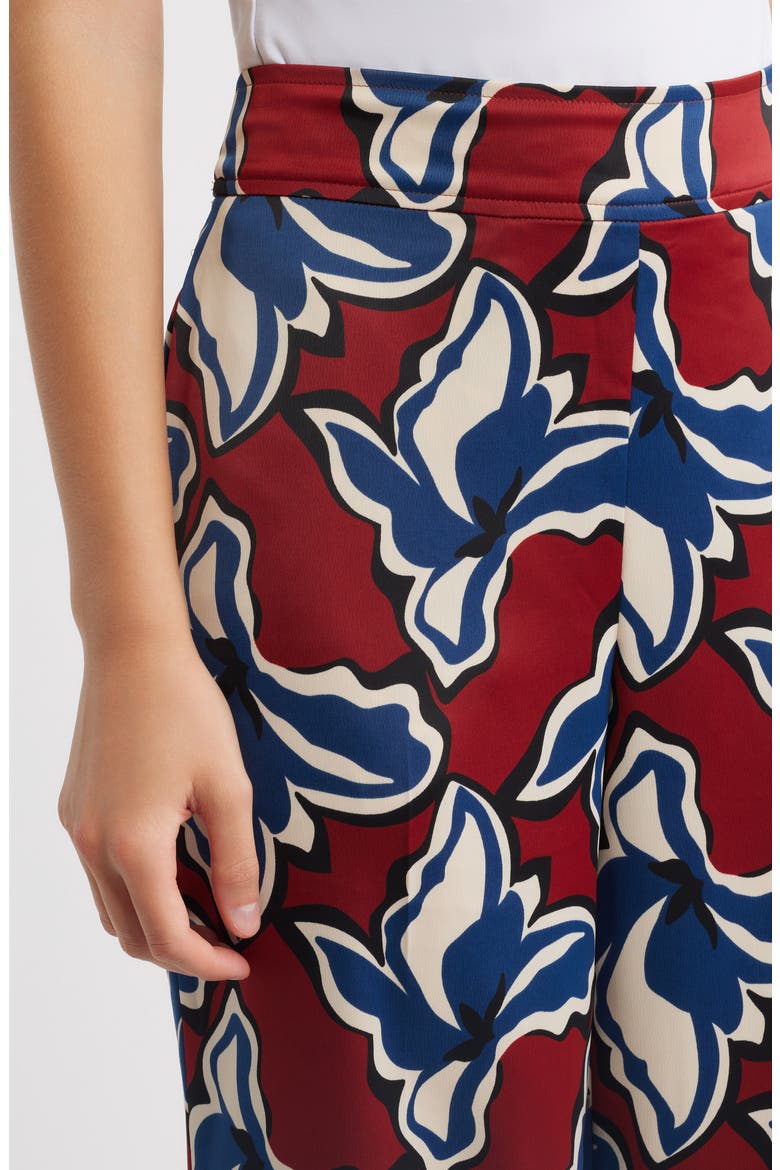 Floral High Waist Wide Leg Pants, Alternate, color, RUST MULTI