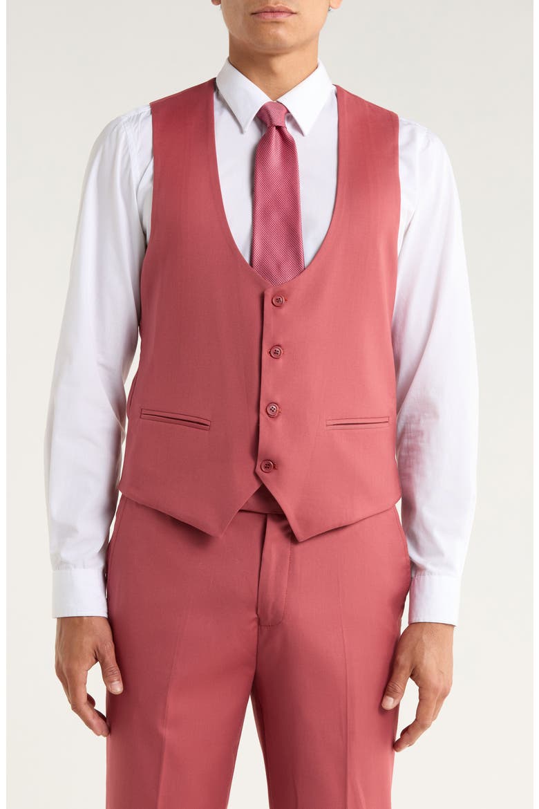 Stretch 3-Piece Suit, Alternate, color, CORAL