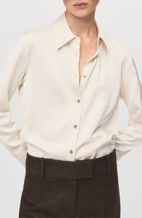 Satin Finish Flowy Shirt