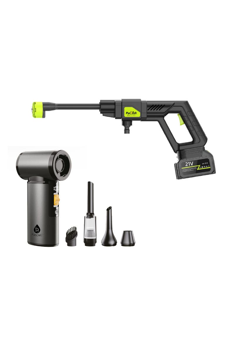 Powerful Cordless Pressure Washer & 3-in-1 Turbo Air System, Main, color, Black