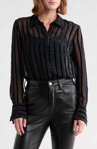 Mazzy Burnout Velvet Long Sleeve Shirt