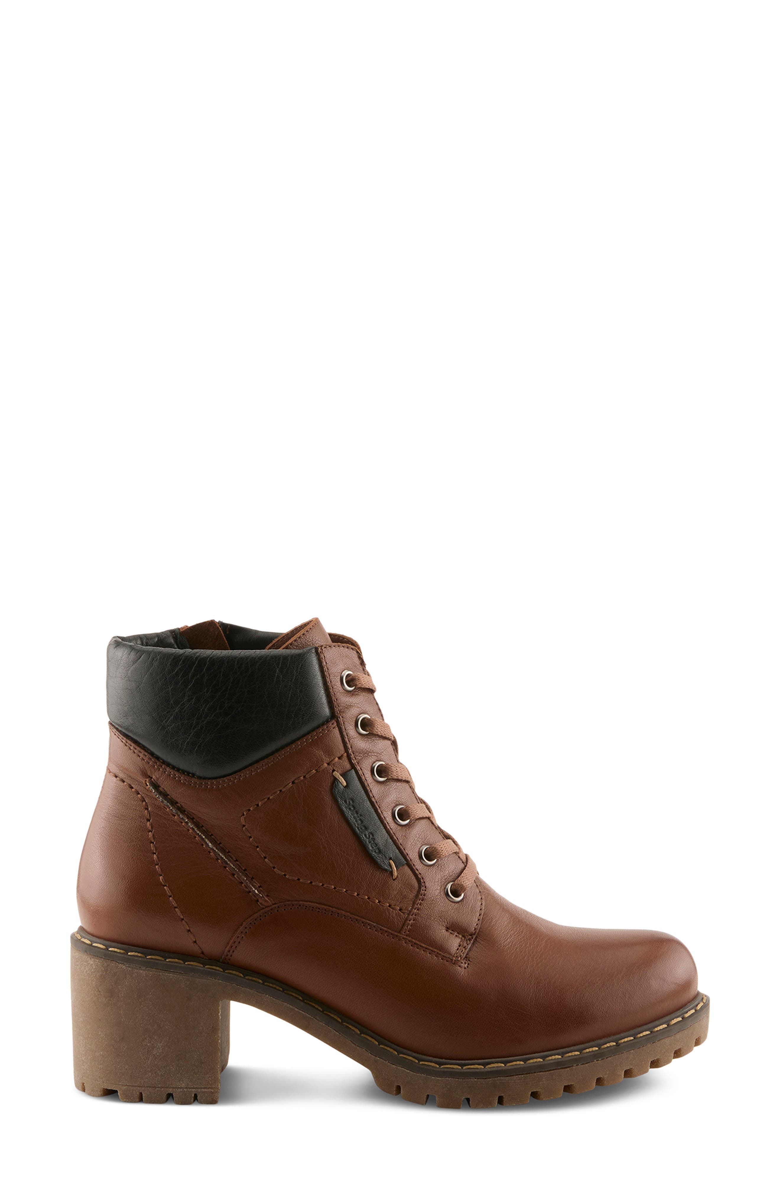 Alpina Leather Bootie, Alternate, color, COGNAC MULTI