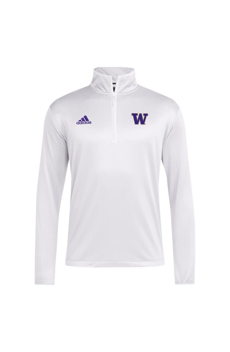 adidas Men's adidas White Washington Huskies 2024 Coaches Sideline Quarter-Zip Top, Alternate, color, White
