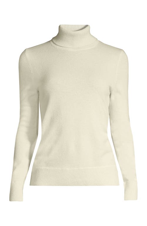 Lands' End Cashmere Turtleneck Sweater In Metallic