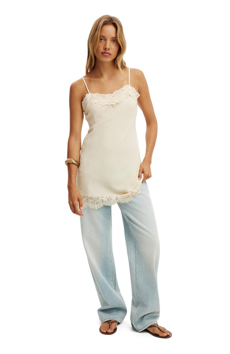 Cotton On Women's Estelle Mini Slip Dress, Alternate, color, Cream