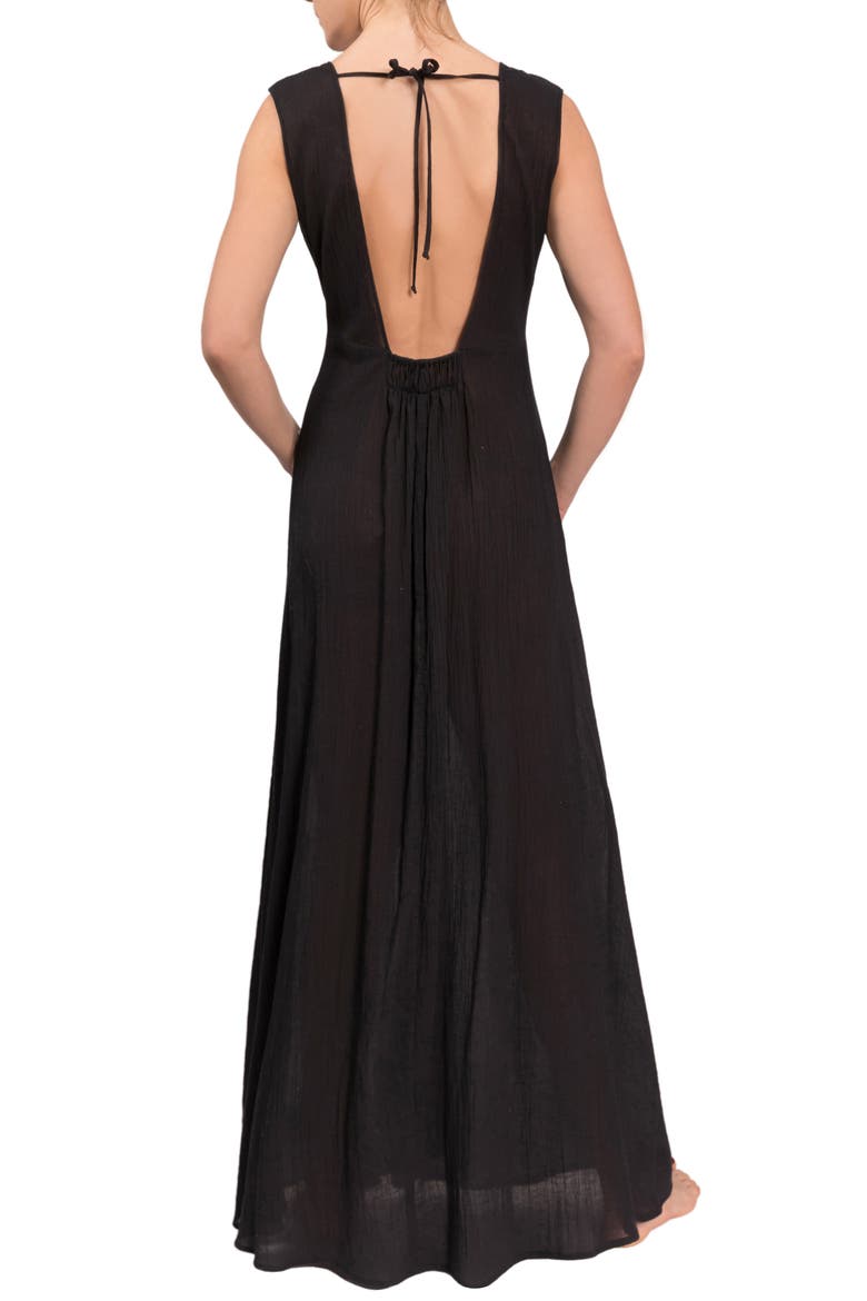 Amelia Long Nightgown, Alternate, color, BLACK