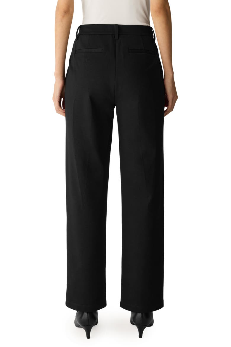 High Waist Straight Leg Pants, Alternate, color, BLACK