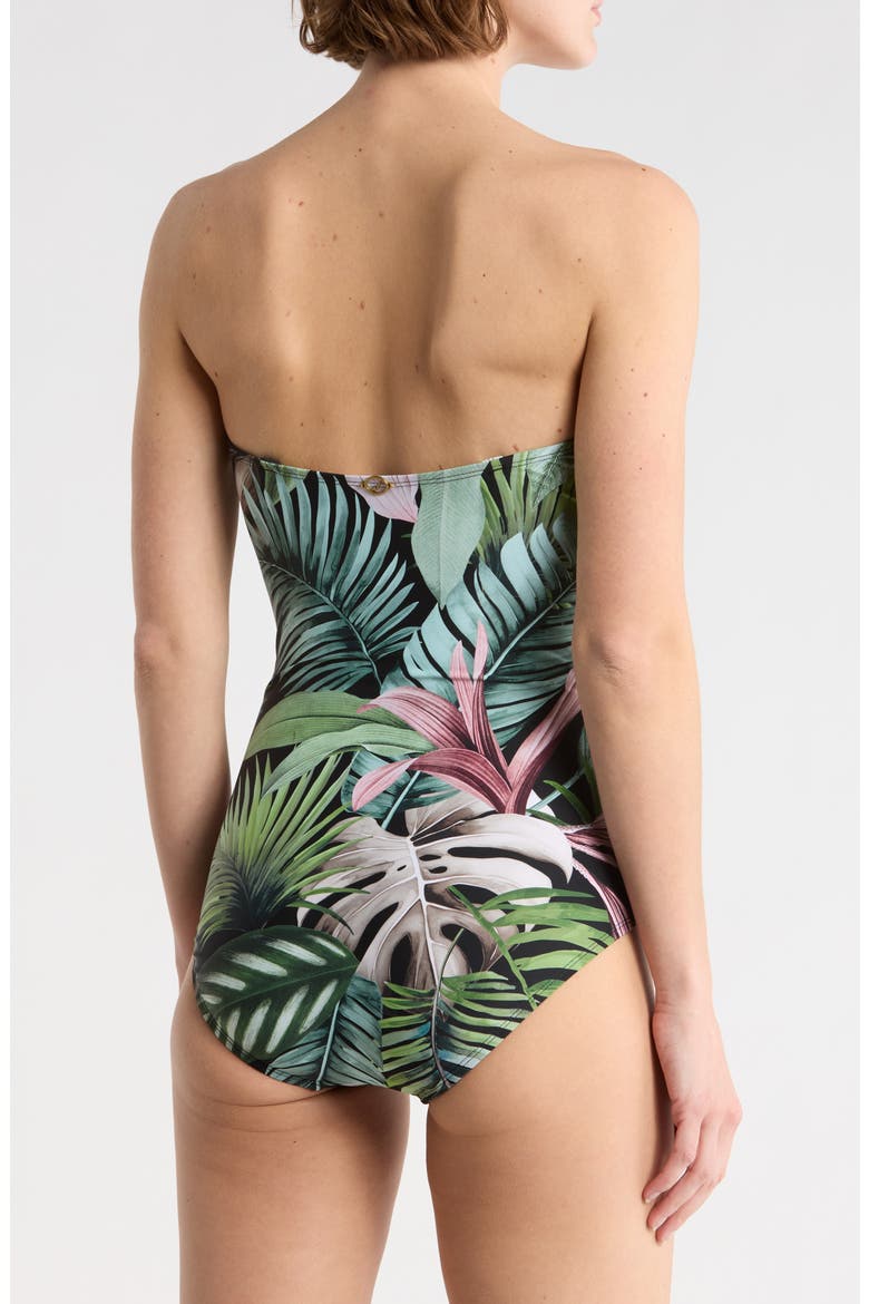 Flora Bandeau One-Piece Swimsuit, Alternate, color, BLACK