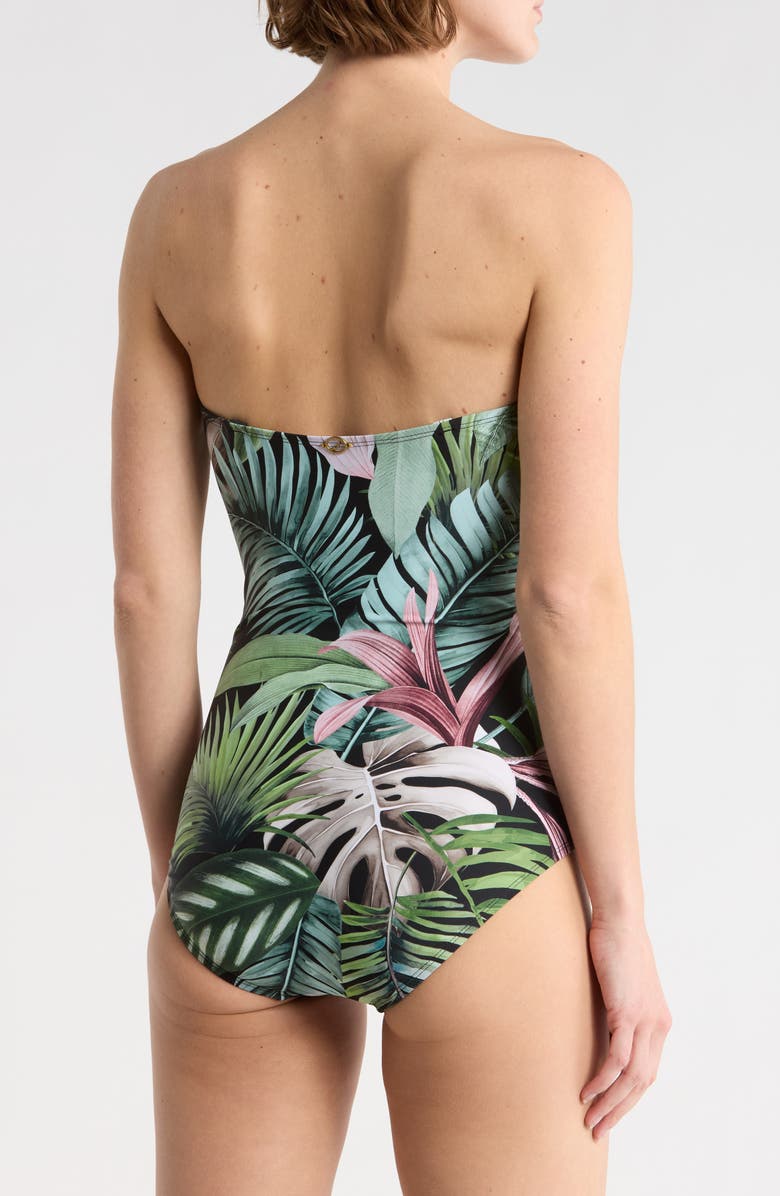 JANTZEN Flora Bandeau One-Piece Swimsuit, Alternate, color, Black