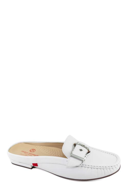 Marc Joseph New York Barbara St Leather Buckle Mule In White