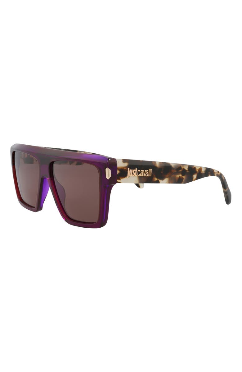 Just Cavalli 57mm Flat Top Sunglasses, Alternate, color, 
