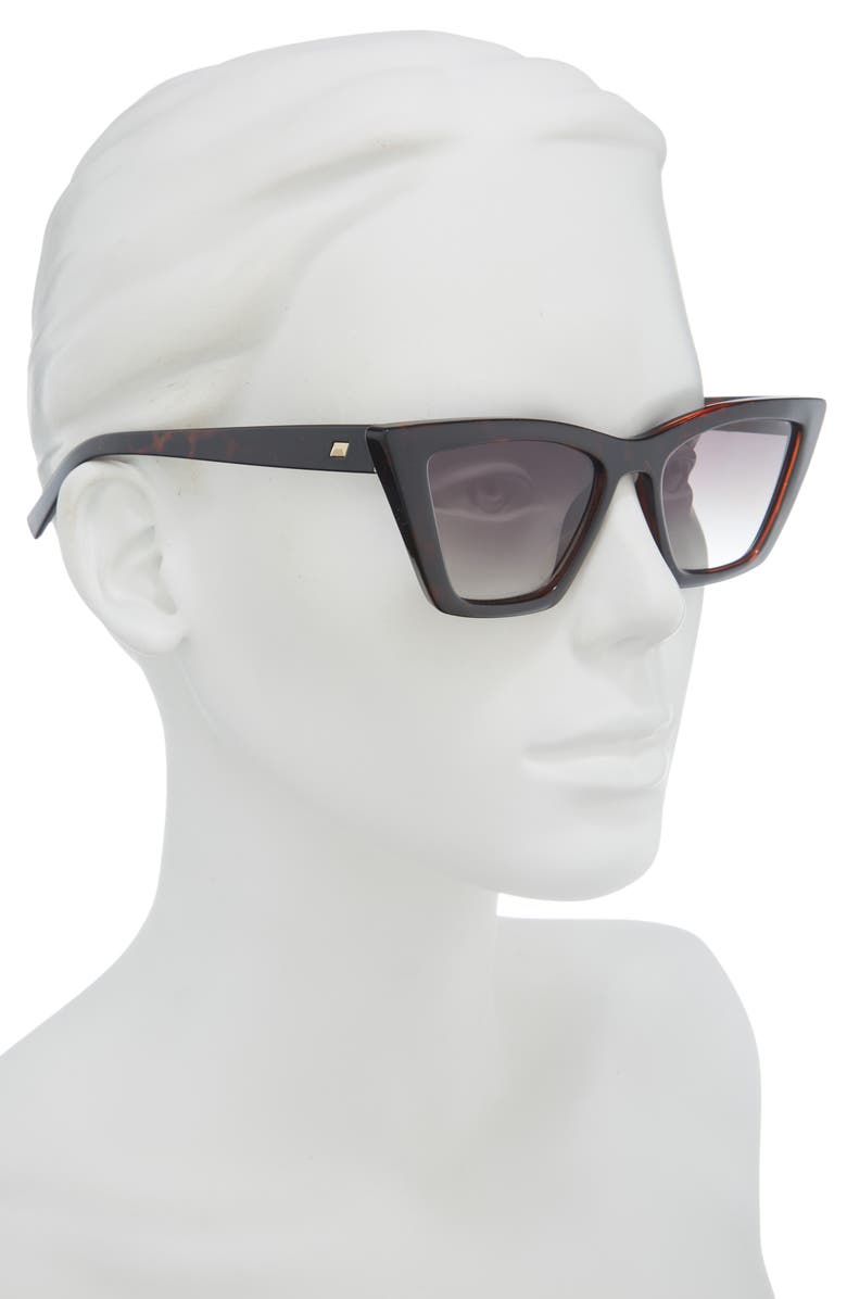 Le Specs Veledrome 54mm Gradient Cat Eye Sunglasses, Alternate, color, Dark Tort