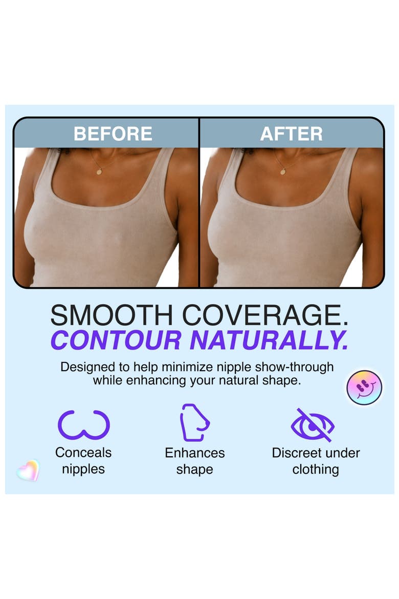 Allstick Circle Adhesive Reusable Silicone Breast Petals Nipple Covers, Alternate, color, Espresso