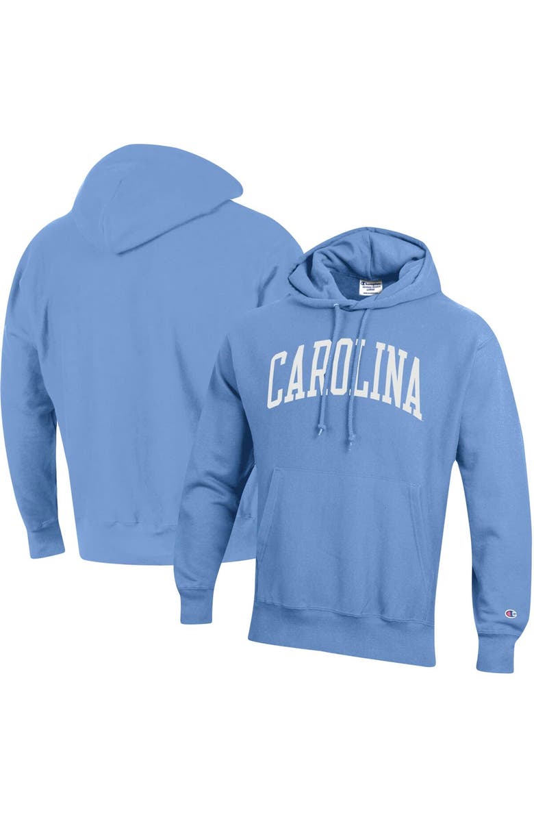 Champion Men's Champion Carolina Blue North Carolina Tar Heels Team Arch Reverse Weave Pullover Hoodie, Main, color,