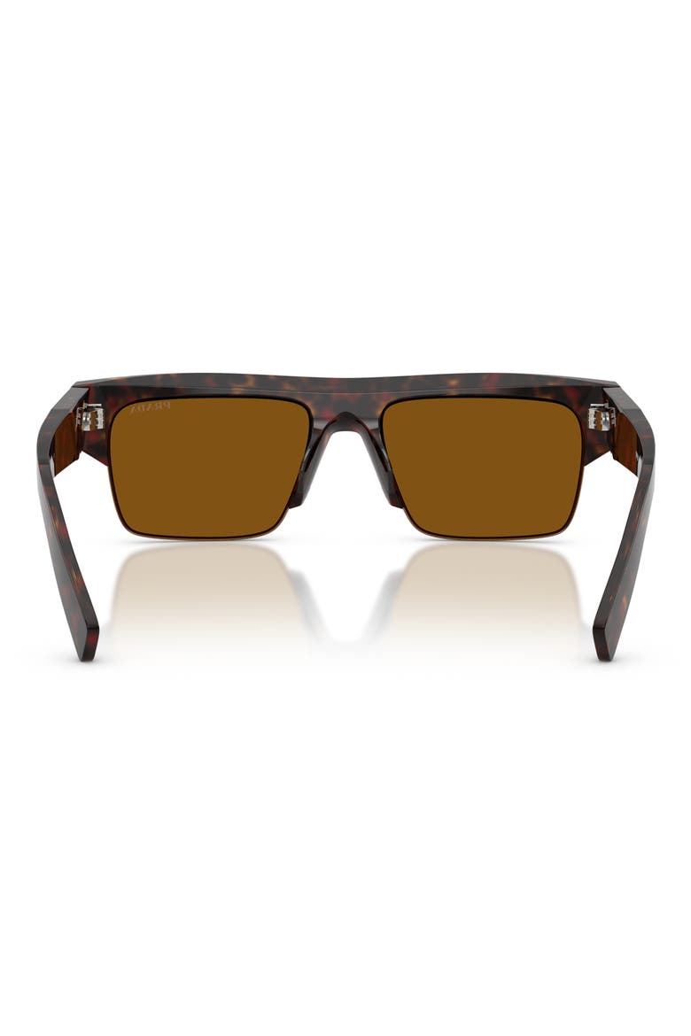 55mm Rectangular Sunglasses, Alternate, color, ROOT TORTOISE / DARK BRONZE