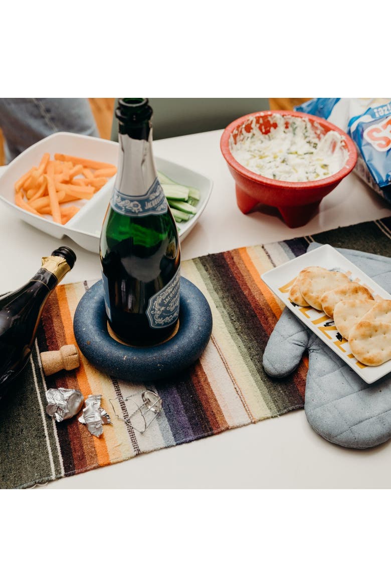 Wine Bottle Coaster, Alternate, color, Cobalt Terrazzo