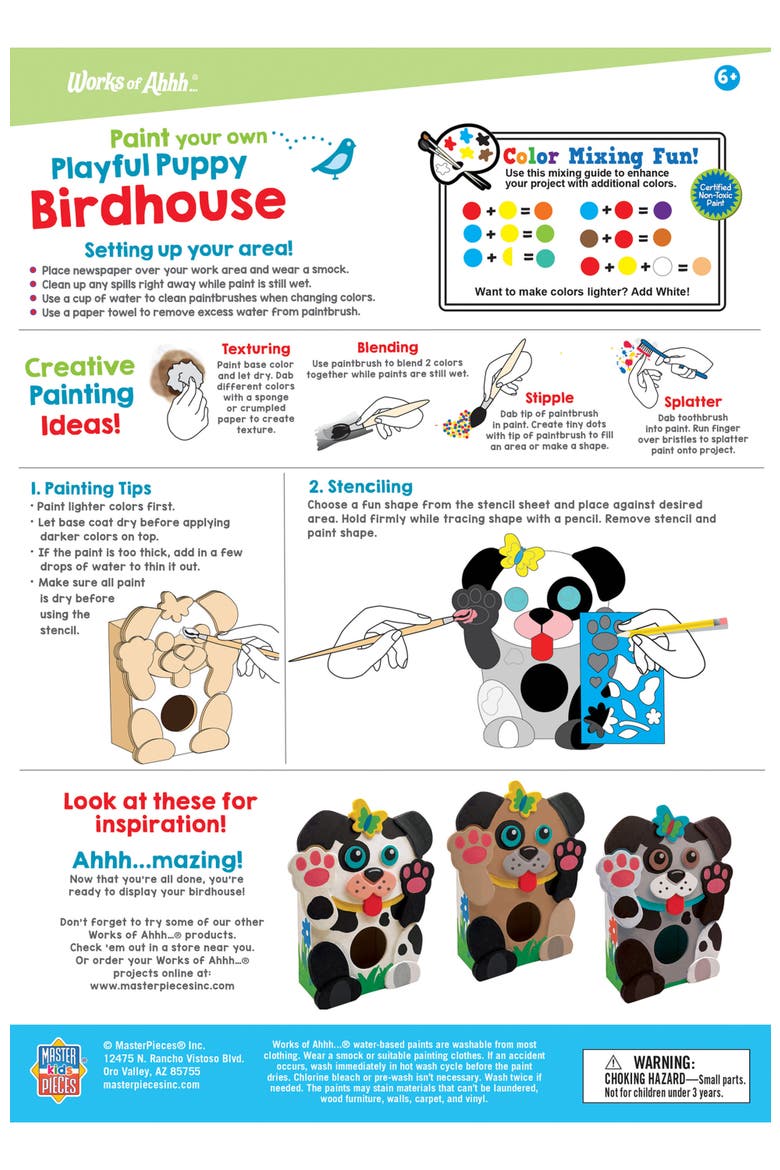Playful Puppy Birdhouse Wood Craft Kit, Alternate, color, Multicolor