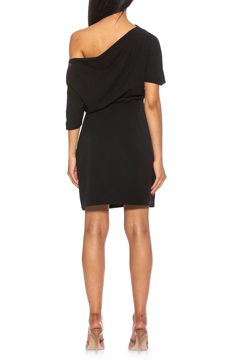 Rina Long Sleeve Dotted Chiffon Lace Trim Dress