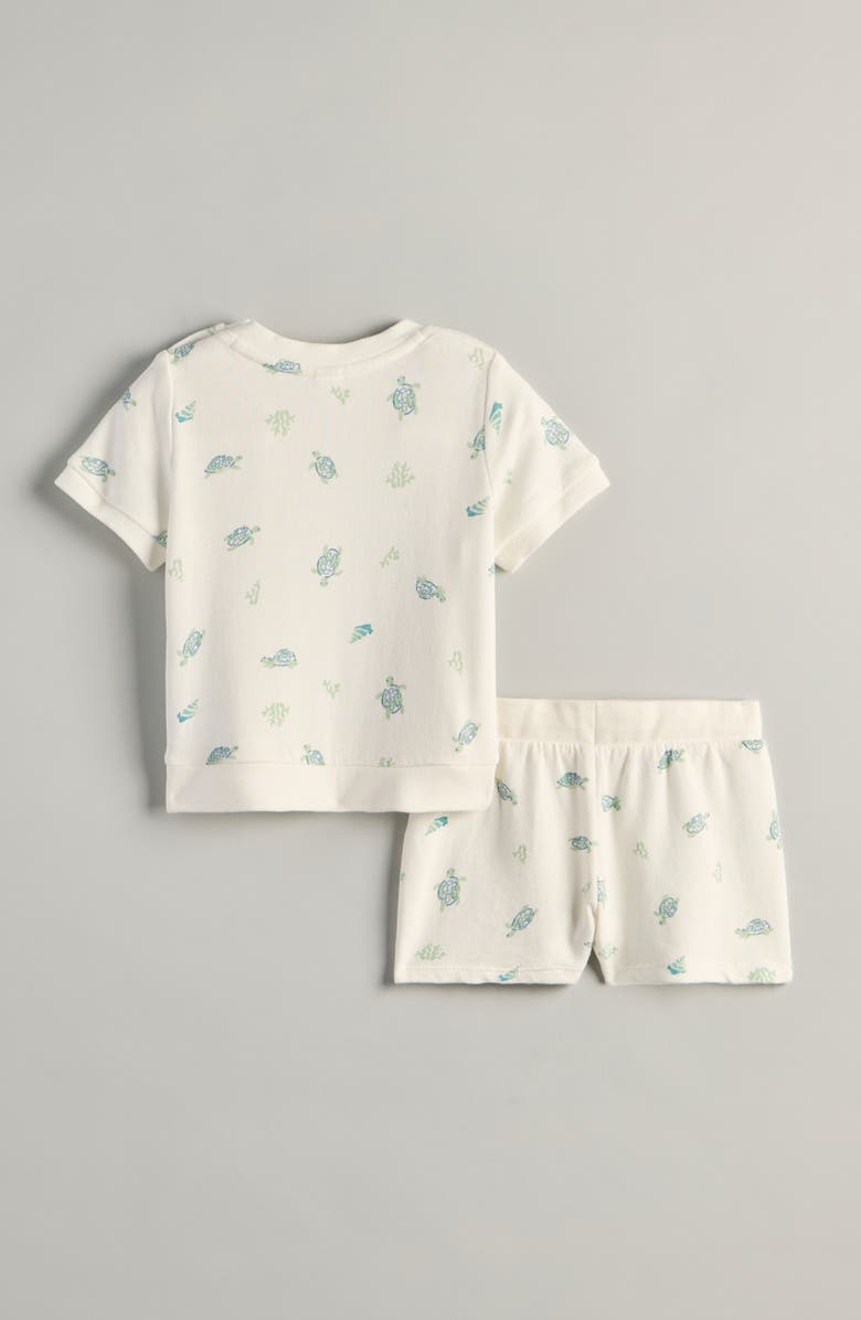 Nordstrom Fun Short Sleeve Cotton Sweatshirt & Sweat Shorts Set, Alternate, color, Ivory Egret Turtle Toss