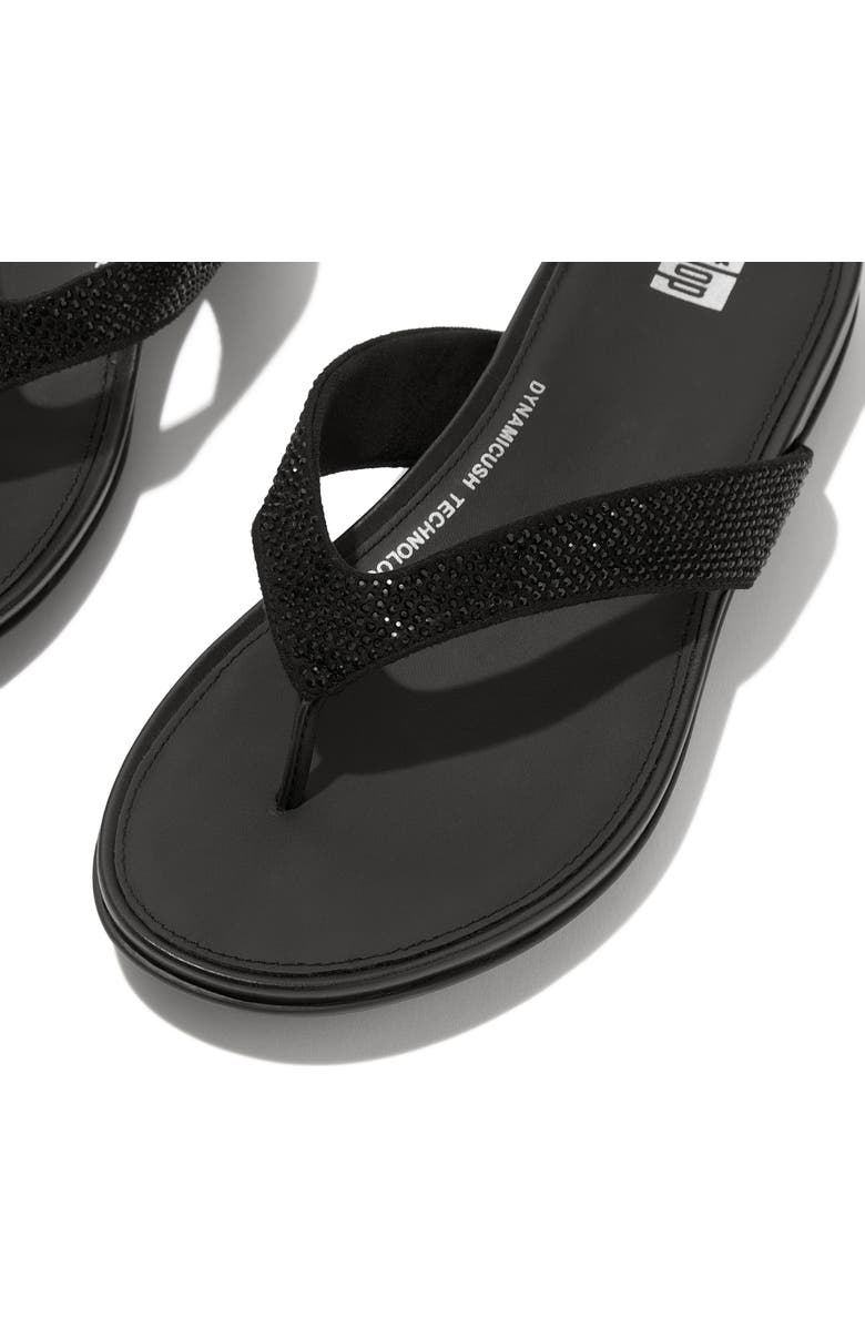 FitFlop Gracie Crystal Flip Flop Sandal, Alternate, color, Black