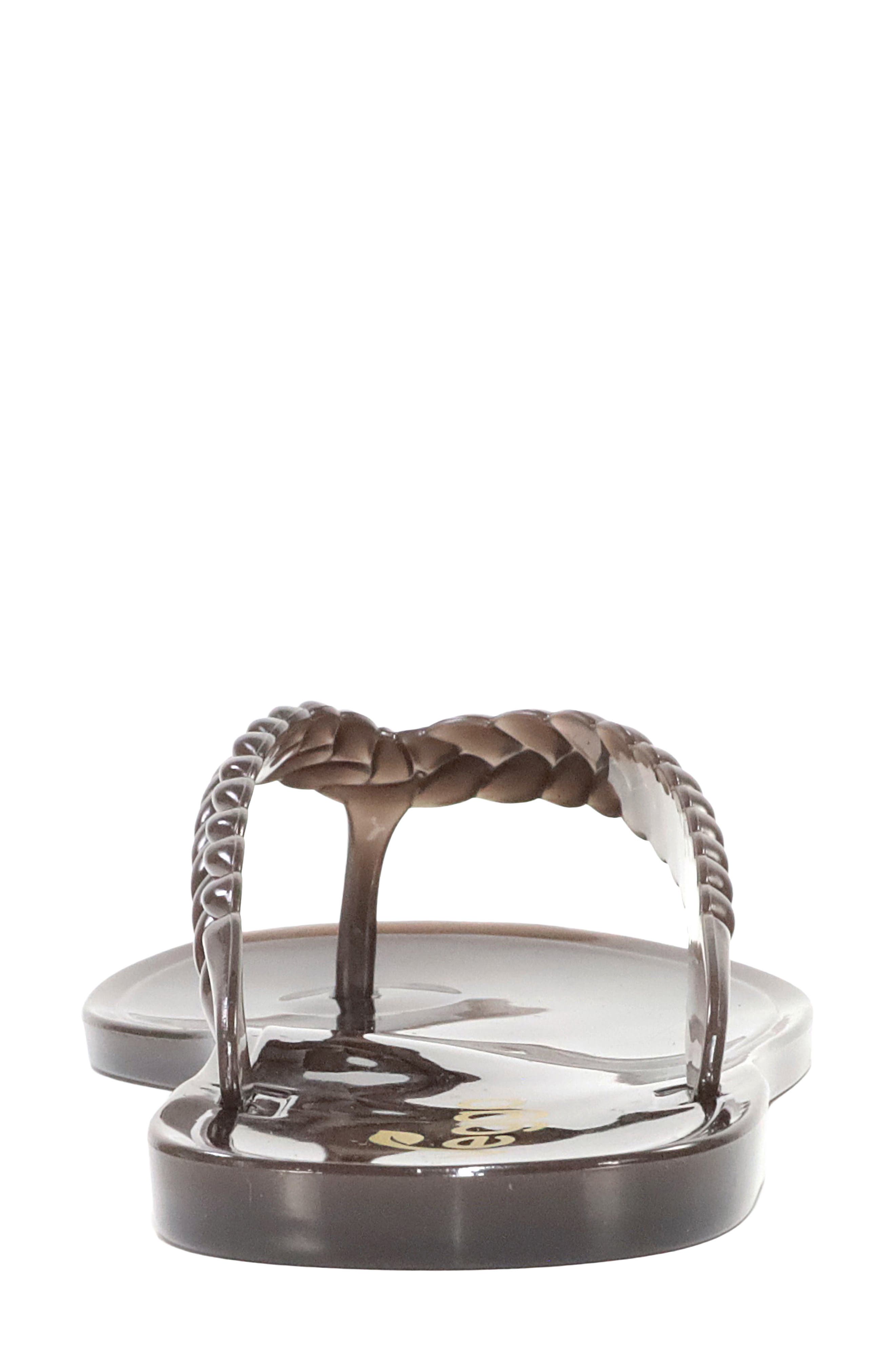 Becky Slide Sandal, Alternate, color, DARK BROWN PVC TRANSLUCENT