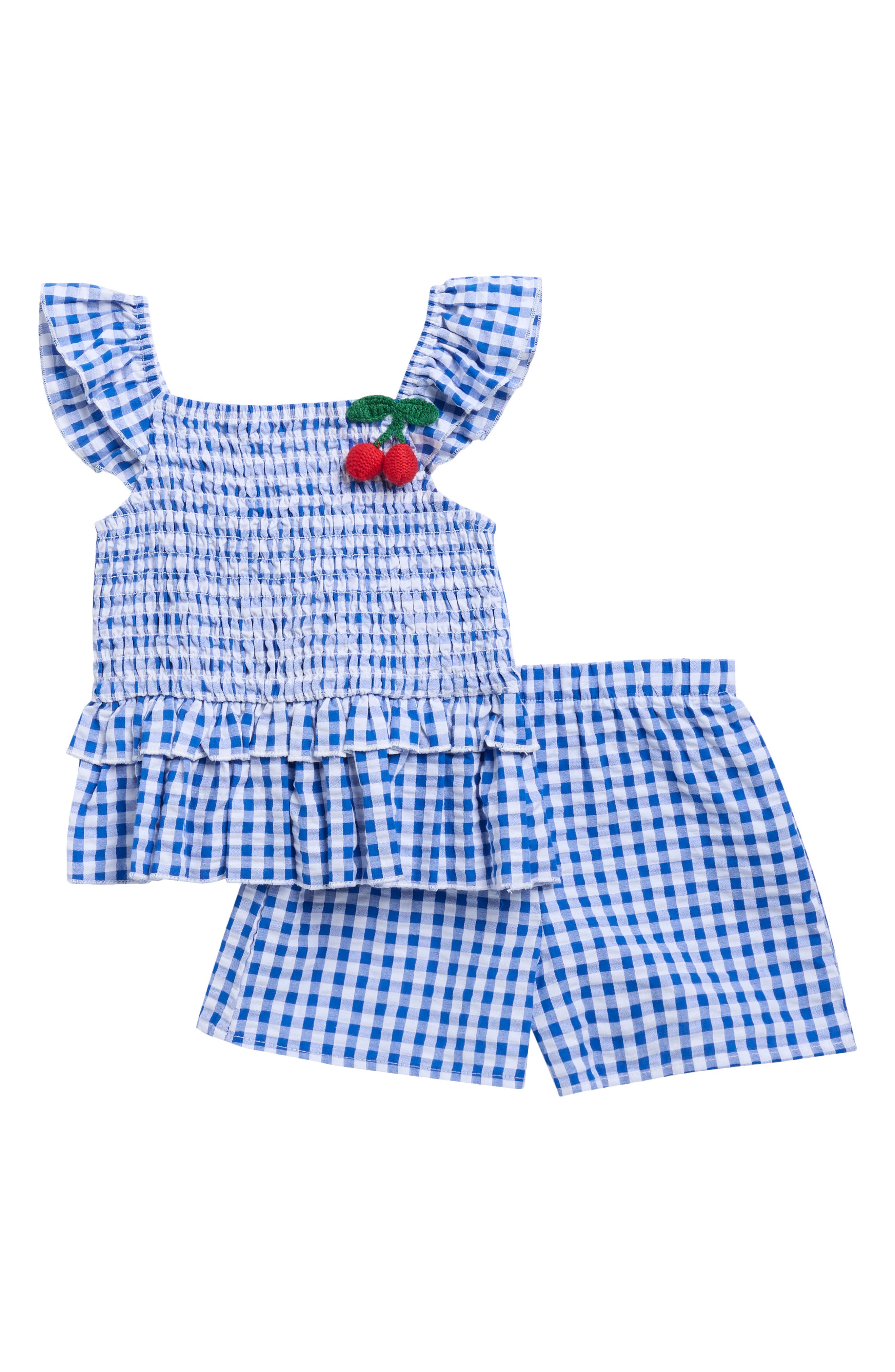 Zunie Kids' Smocked Cherry Top & Shorts Set