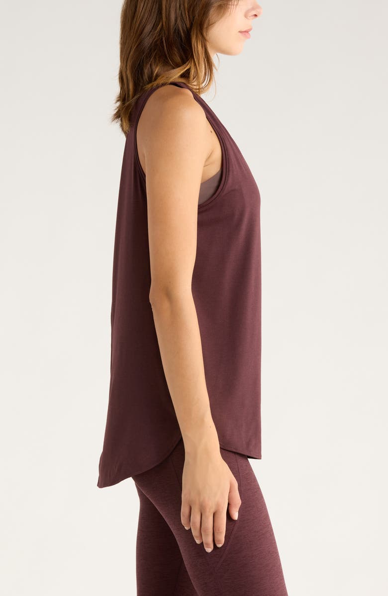 Zella Liana Restore Soft Lite Tank, Alternate, color, Burgundy Fudge
