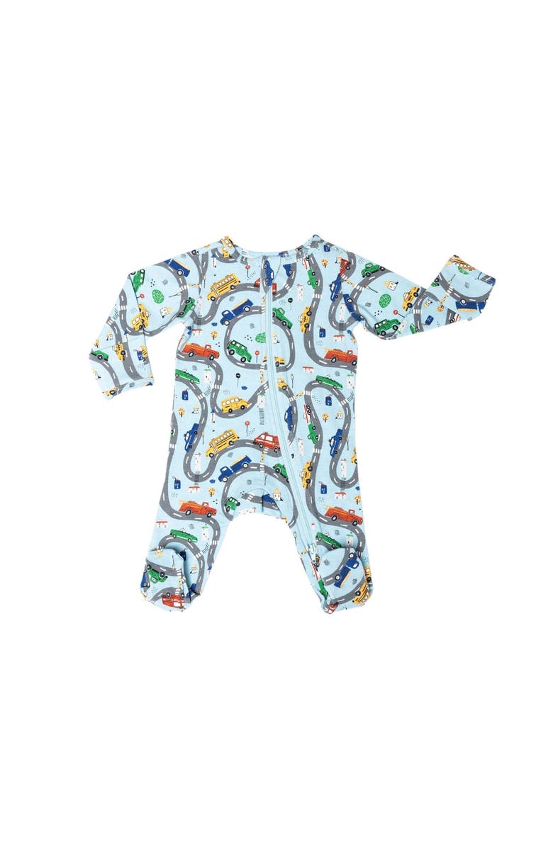 Norani Organic Cotton Zip Footie in Cars, Main, color, Cars