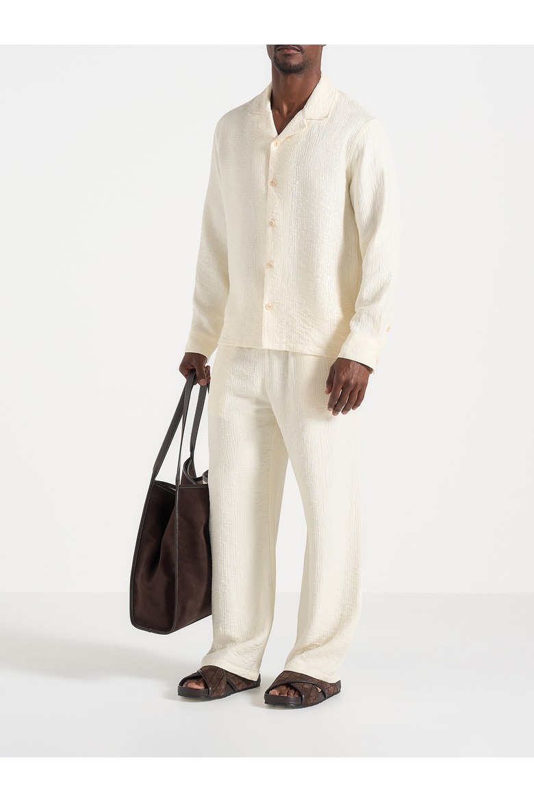 Bailey Unisex Textured Long Sleeve Shirt, Alternate, color, Cream