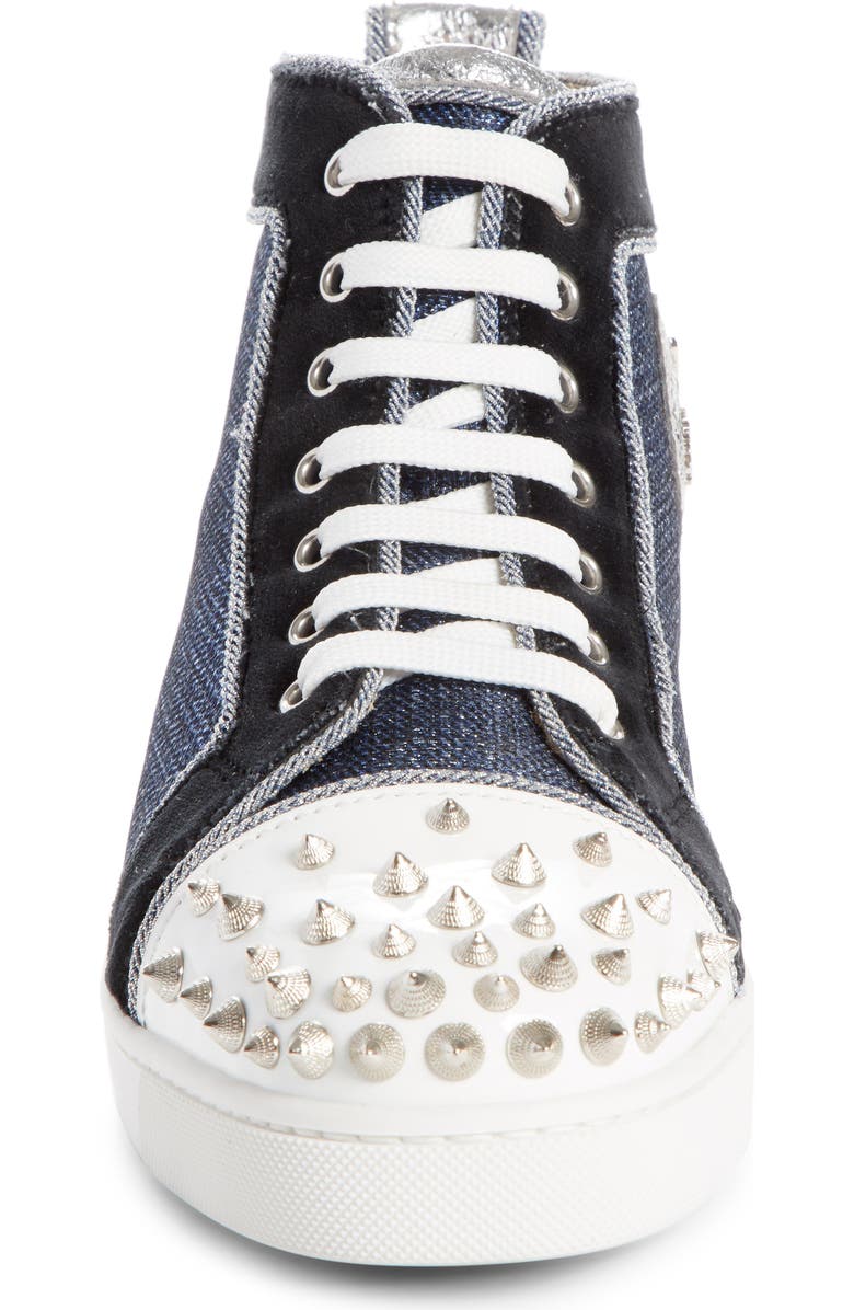 Christian Louboutin Lou Degra Spiked High Top Sneaker, Alternate, color,