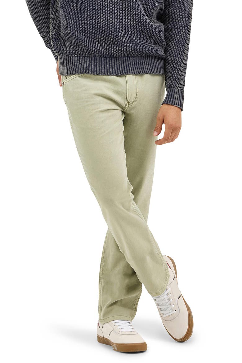 Greensboro Straight Leg 5-Pocket Cotton & Linen Pants, Main, color, TEA