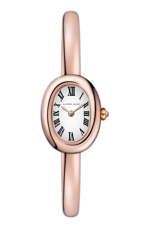 Two-Hand Quartz Oval Bracelet Watch, 30mm