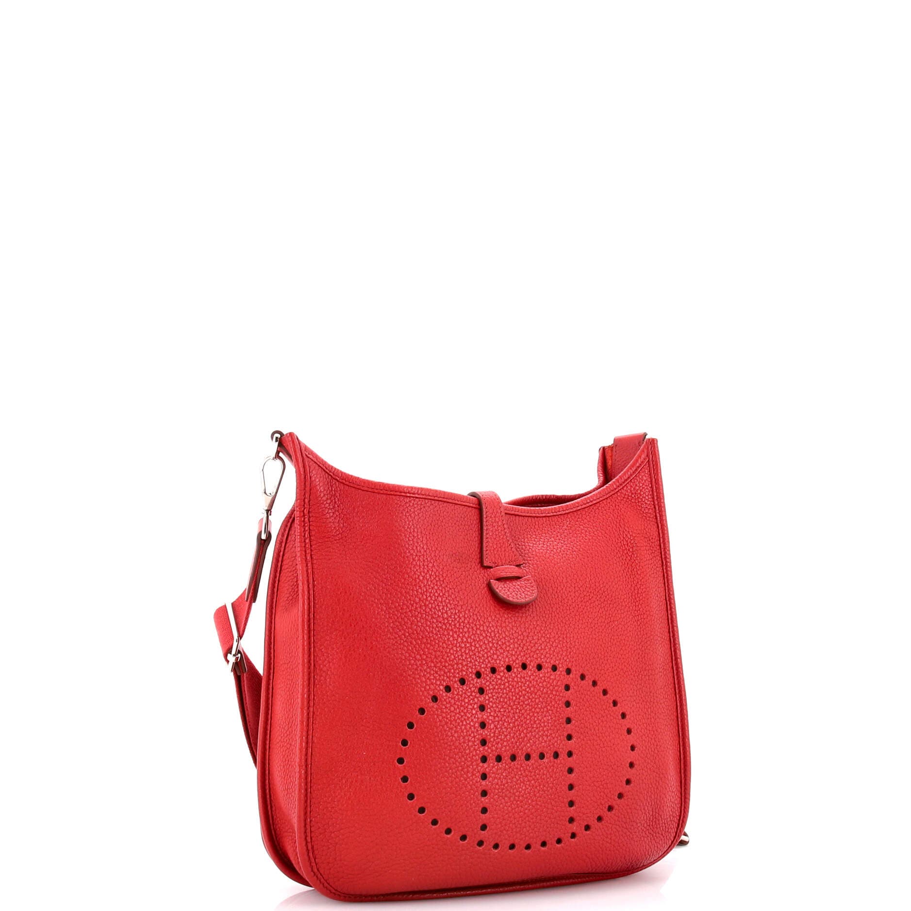 Pre-Owned Hermes Evelyne Bag Gen III Clemence PM, Alternate, color, Rouge Garance