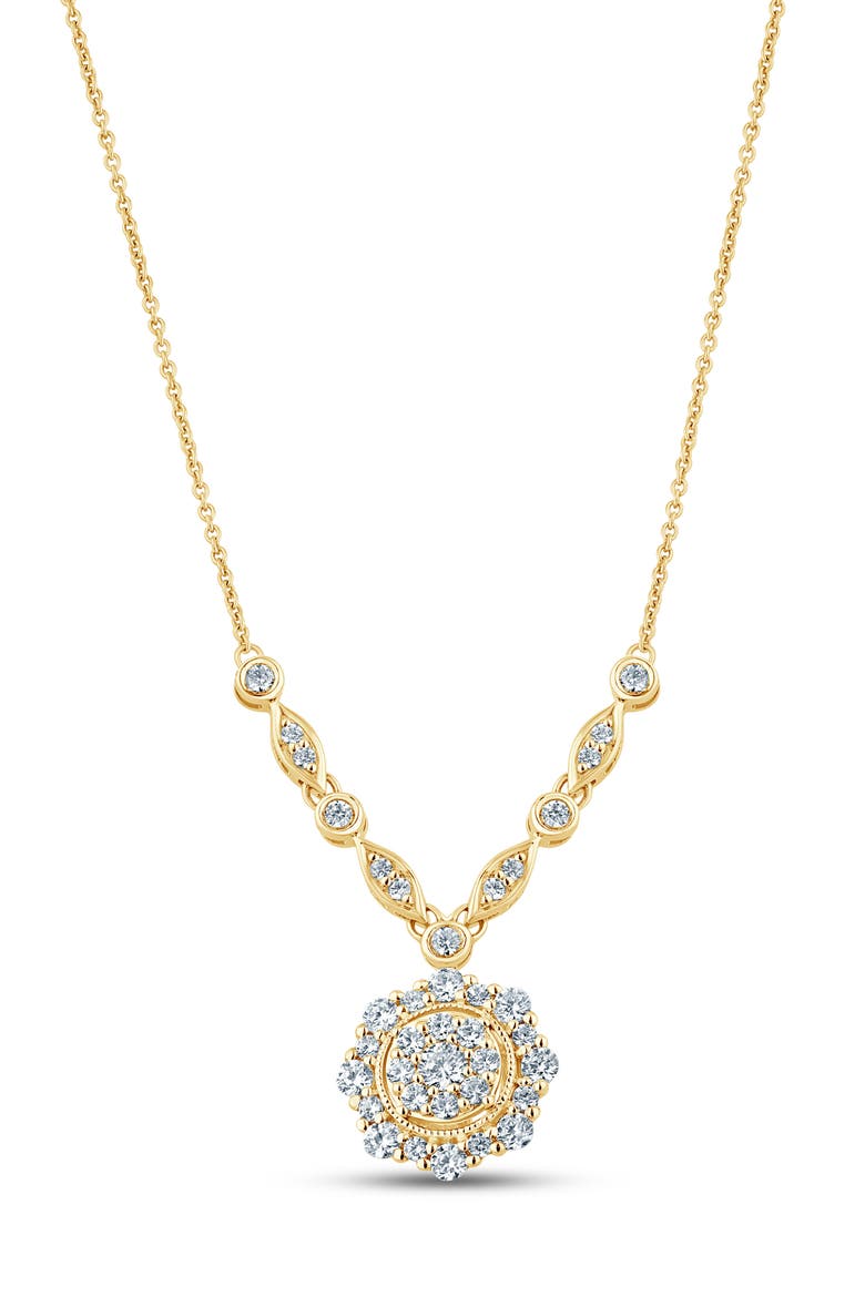 Diamond Medallion Pendant Necklace - 0.50ct., Alternate, color, WHITE GOLD