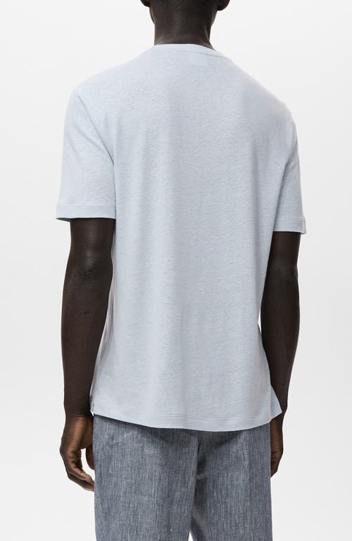 Mango Slim Fit Linen Blend T-shirt In Gray