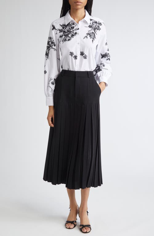 Cinq À Sept Esha Wildflower Whimsy Button-up Shirt In White