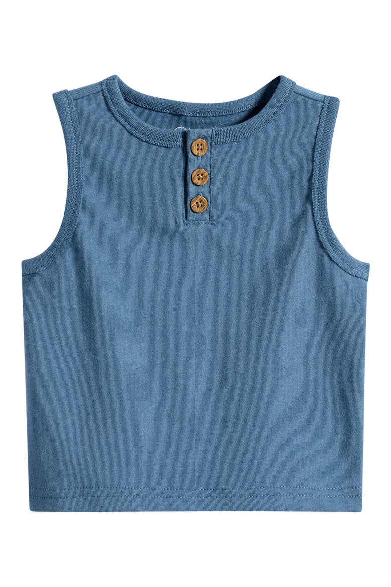 Kids' Henley Cotton Muscle Tank, Main, color, INDIGO WAVE