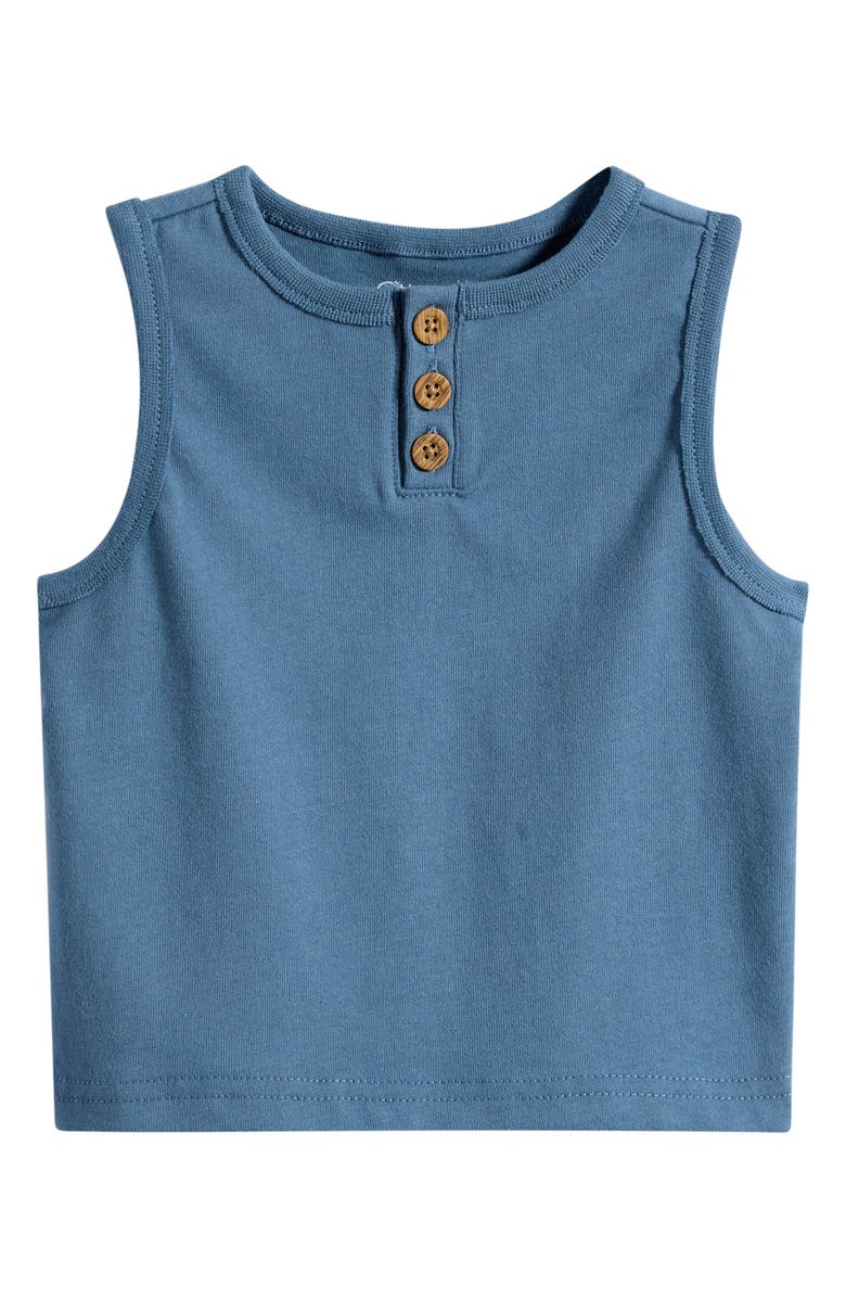 OTTER AVENUE Kids' Henley Cotton Muscle Tank, Main, color, Indigo Wave
