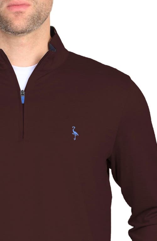 Tailorbyrd Quarter Zip Performance Knit Pullover In Burgundy