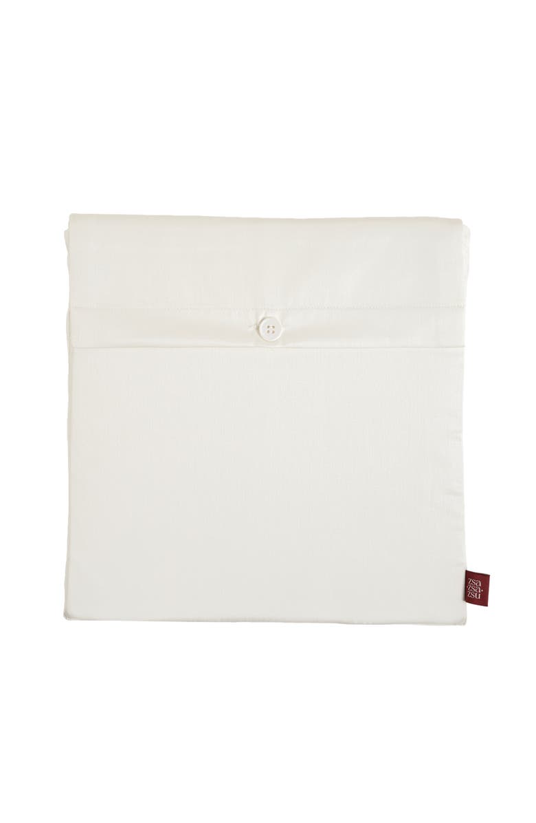 Zsa Zsa Zsu Solid Cotton Sateen 300 Thread Count King Flat Sheet, Alternate, color, Ecru