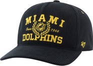 '47 Men's '47 Black Miami Dolphins Letterman Hitch Adjustable Hat